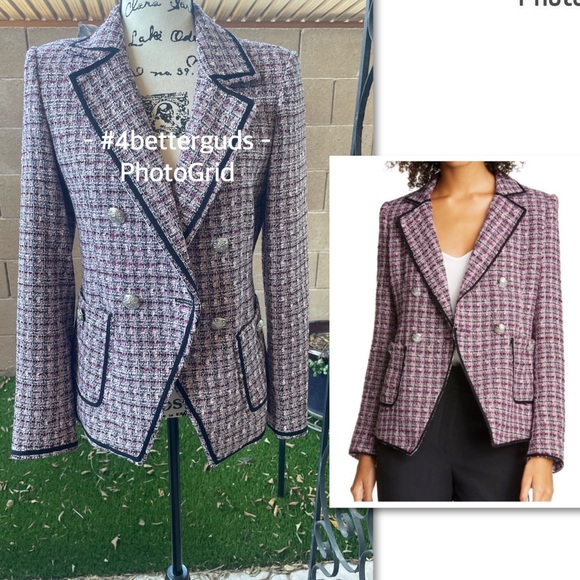 New Veronica Beard “Theron” Tweed Double Breasted Tailored Trim Jacket Size 6 - Picture 16 of 16